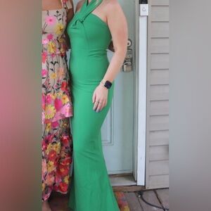 Lulu’s Green Halter Maxi Dress